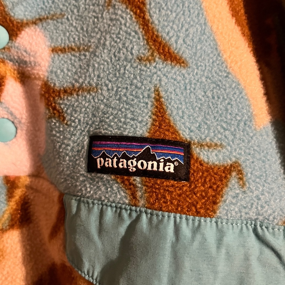 Patagonia Blue and Brown Synchilla Fleece XL - Picture 2 of 5